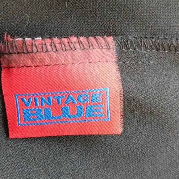 Vintage Blue stretchy black side slit pencil skirt - Picture 3 of 6